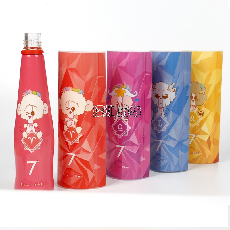 飲料玻璃瓶PVC收縮膜標(biāo)簽印刷熱縮膜工廠(chǎng)